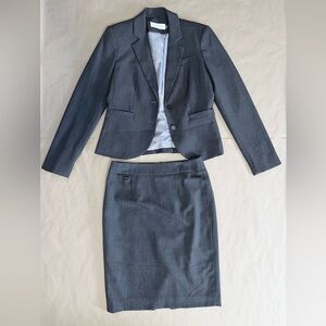 Calvin Klein Skirt Suit 2-Piece Set Grey